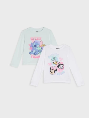 Sinsay - Bawełniana koszulka z nadrukiem 2 pack Disney - wielobarwny