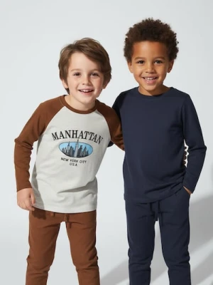 Sinsay - Bawełniana koszulka z nadrukiem 2 pack - granatowy