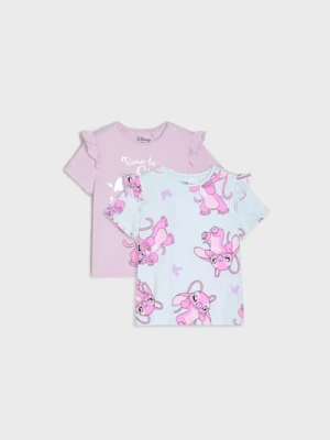 Sinsay - Bawełniana koszulka z nadrukiem 2 pack Lilo & Stitch - wielobarwny