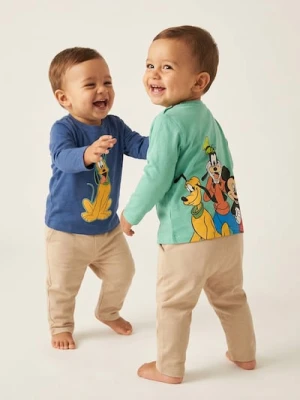 Sinsay - Bawełniana koszulka z nadrukiem 2 pack Mickey Mouse - zielony