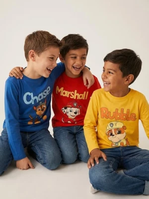 Sinsay - Bawełniana koszulka z nadrukiem 3 pack PAW Patrol - czerwony
