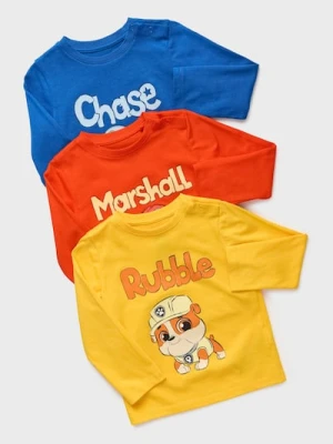 Sinsay - Bawełniana koszulka z nadrukiem 3 pack PAW Patrol - czerwony