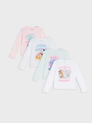 Sinsay - Bawełniana koszulka z nadrukiem 4 pack Disney - wielobarwny