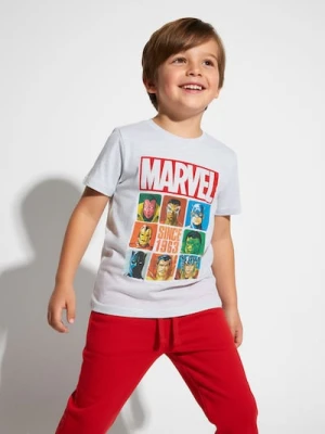 Sinsay - Bawełniana koszulka z nadrukiem Avengers - szary