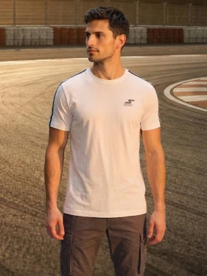 Sinsay - Bawełniana koszulka z nadrukiem - biały