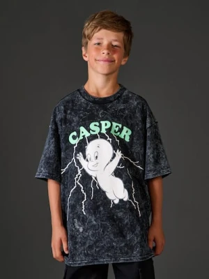 Sinsay - Bawełniana koszulka z nadrukiem Casper The Friendly Ghost - czarny