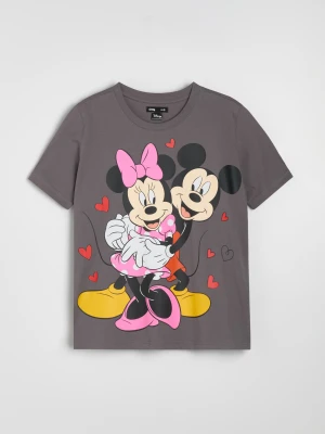 Sinsay - Bawełniana koszulka z nadrukiem Disney - szary