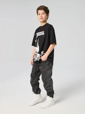 Sinsay - Bawełniana koszulka z nadrukiem Dungeos & Dragons - czarny