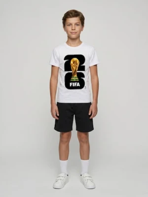 Sinsay - Bawełniana koszulka z nadrukiem FIFA World Cup - biały