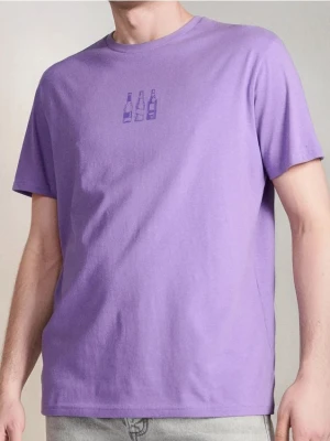 Sinsay - Bawełniana koszulka z nadrukiem - fioletowy