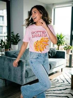 Sinsay - Bawełniana koszulka z nadrukiem - fioletowy