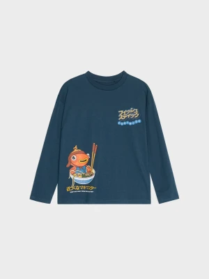 Sinsay - Bawełniana koszulka z nadrukiem Fortnite - granatowy