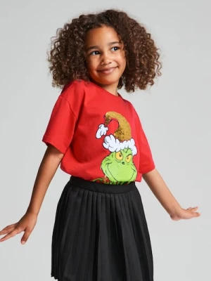 Sinsay - Bawełniana koszulka z nadrukiem Grinch - czerwony