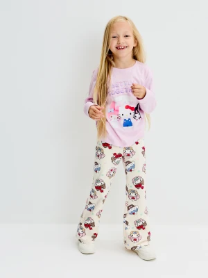 Sinsay - Bawełniana koszulka z nadrukiem Hello Kitty and Friends - fioletowy