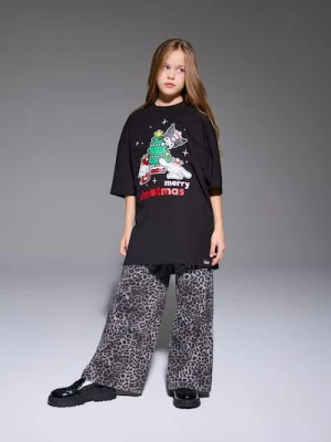 Sinsay - Bawełniana koszulka z nadrukiem Hello Kitty - czarny