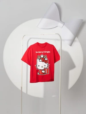 Sinsay - Bawełniana koszulka z nadrukiem Hello Kitty - czerwony