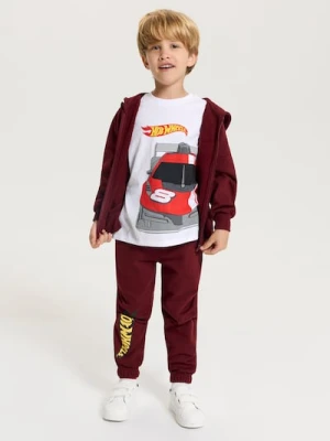 Sinsay - Bawełniana koszulka z nadrukiem Hot Wheels - biały