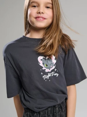 Sinsay - Bawełniana koszulka z nadrukiem How to Train Your Dragon - szary