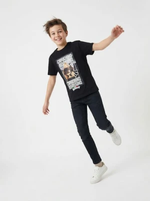 Sinsay - Bawełniana koszulka z nadrukiem Italian Brainrot Capuchino Assasino - czarny