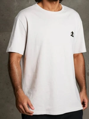 Sinsay - Bawełniana koszulka z nadrukiem - kremowy