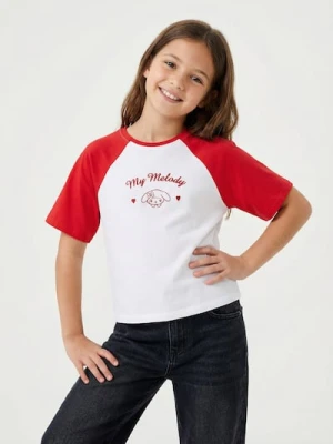 Sinsay - Bawełniana koszulka z nadrukiem Kuromi - czerwony