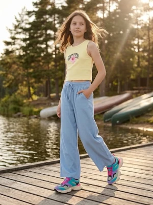 Sinsay - Bawełniana koszulka z nadrukiem kwiatowym - żółty