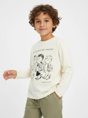 Sinsay - Bawełniana koszulka z nadrukiem Le Petit Nicolas - beżowy