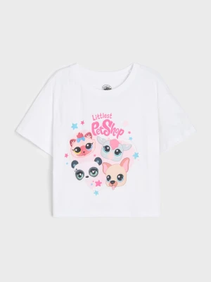 Sinsay - Bawełniana koszulka z nadrukiem Littlest Pet Shop - biały