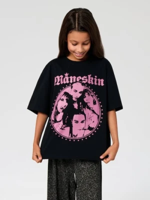 Sinsay - Bawełniana koszulka z nadrukiem Måneskin - czarny