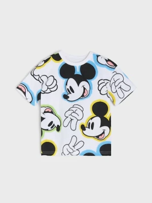 Sinsay - Bawełniana koszulka z nadrukiem Mickey Mouse - biały