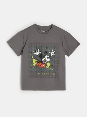 Sinsay - Bawełniana koszulka z nadrukiem Mickey Mouse - szary