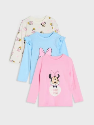 Sinsay - Bawełniana koszulka z nadrukiem Minnie and Daisy - fioletowy