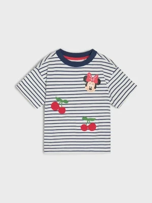 Sinsay - Bawełniana koszulka z nadrukiem Minnie Mouse - biały