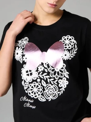 Zdjęcie produktu Sinsay - Bawełniana koszulka z nadrukiem Minnie Mouse - czarny