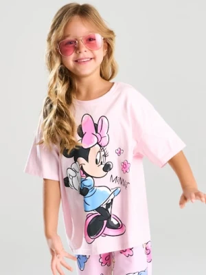 Sinsay - Bawełniana koszulka z nadrukiem Minnie Mouse - różowy