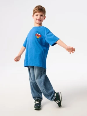 Sinsay - Bawełniana koszulka z nadrukiem na plecach Brawl Stars - niebieski