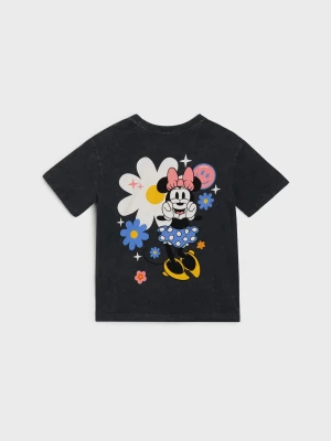 Sinsay - Bawełniana koszulka z nadrukiem na plecach Minnie Mouse - szary