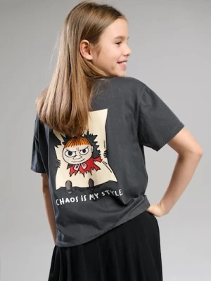 Sinsay - Bawełniana koszulka z nadrukiem na plecach The Moomin - szary