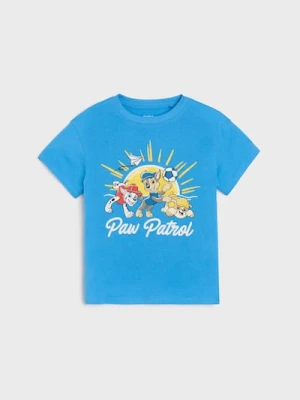 Sinsay - Bawełniana koszulka z nadrukiem PAW Patrol - niebieski