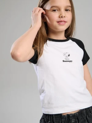 Sinsay - Bawełniana koszulka z nadrukiem Peanuts - biały