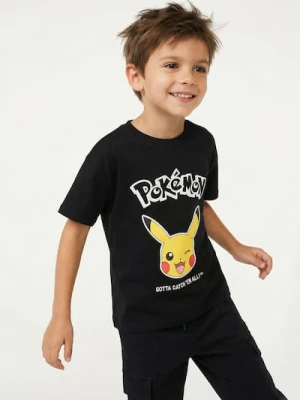 Sinsay - Bawełniana koszulka z nadrukiem Pokémon - czarny