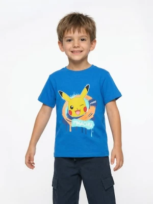 Sinsay - Bawełniana koszulka z nadrukiem Pokemon - mid blue
