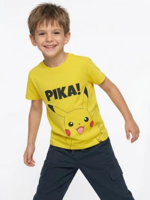 Sinsay - Bawełniana koszulka z nadrukiem Pokémon - żółty