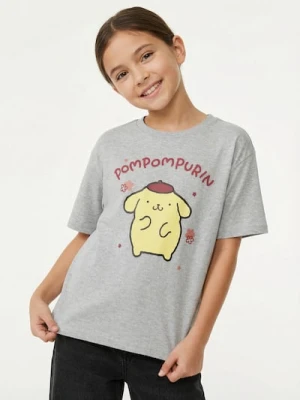 Sinsay - Bawełniana koszulka z nadrukiem Pompompurin - szary
