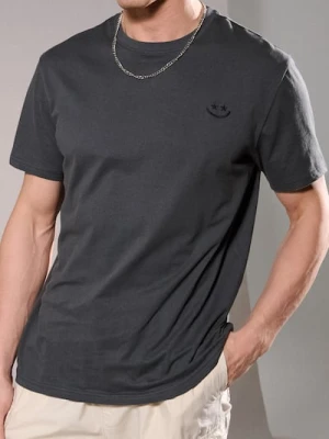 Sinsay - Bawełniana koszulka z nadrukiem regular fit - szary