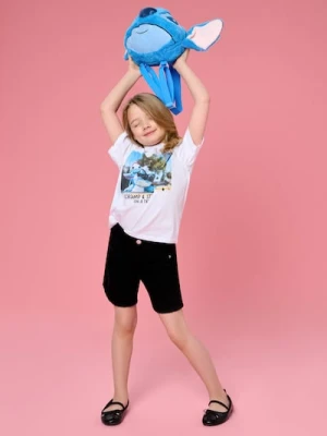 Sinsay - Bawełniana koszulka z nadrukiem Scrump & Stitch - biały