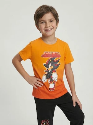 Sinsay - Bawełniana koszulka z nadrukiem Sonic the Hedgehog - czerwony