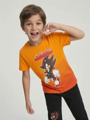 Sinsay - Bawełniana koszulka z nadrukiem Sonic the Hedgehog - czerwony
