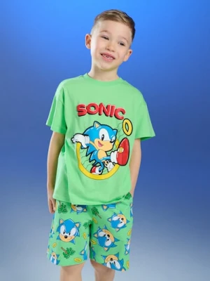 Sinsay - Bawełniana koszulka z nadrukiem Sonic the Hedgehog - zielony