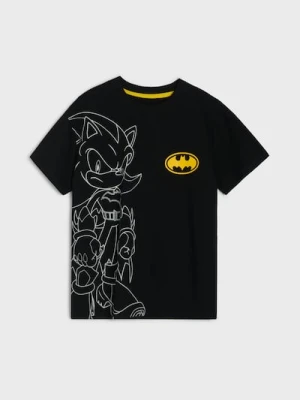 Sinsay - Bawełniana koszulka z nadrukiem Sonic x DC - czarny